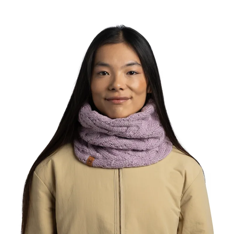 Buff Caryn Knitted and Fleece Neckwarmer in Lilac Ice-2