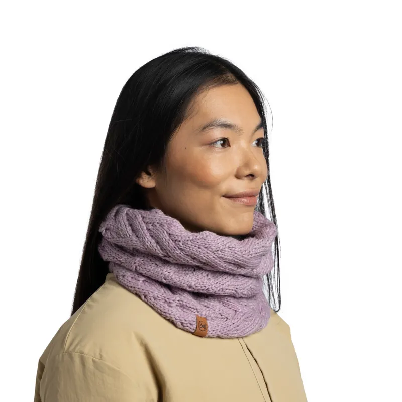 Buff Caryn Knitted and Fleece Neckwarmer in Lilac Ice-3