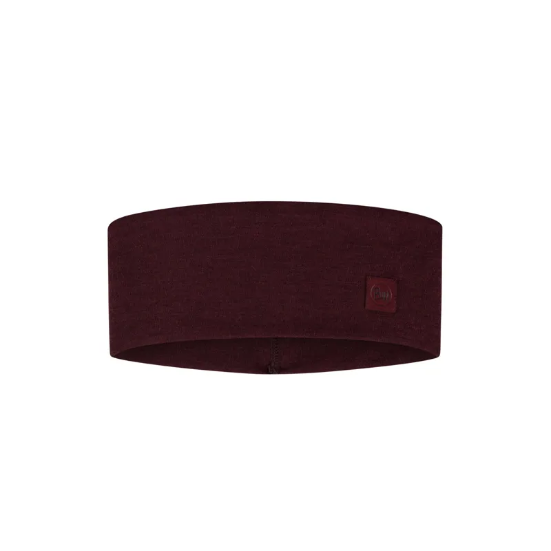 Buff Merino Wide Headband in Solid Garnet