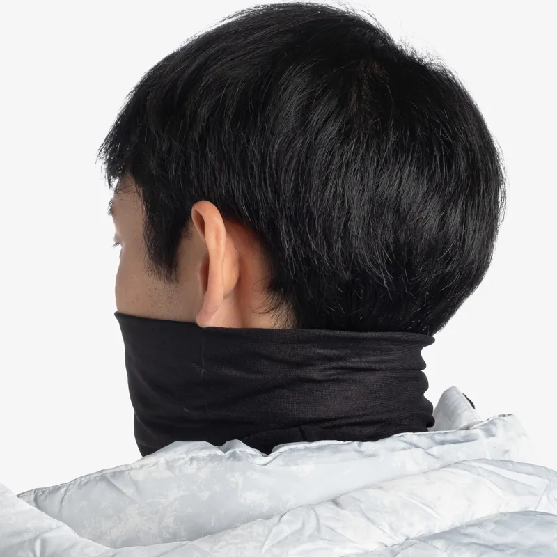 Buff Polar Neck Gaiter in Solid Black-3