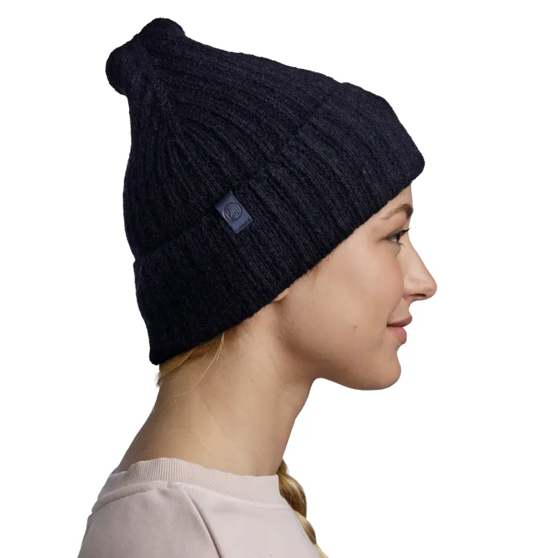 Buff Knitted Hat Nilah in Night Blue-3