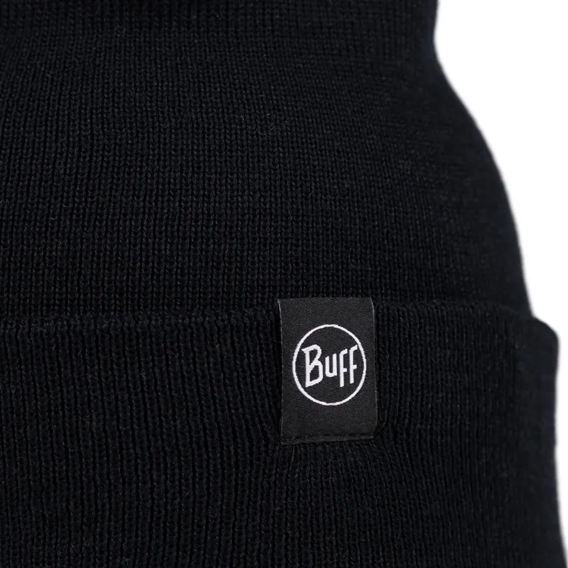 Buff Lilon Knitted Beanie in Black-1