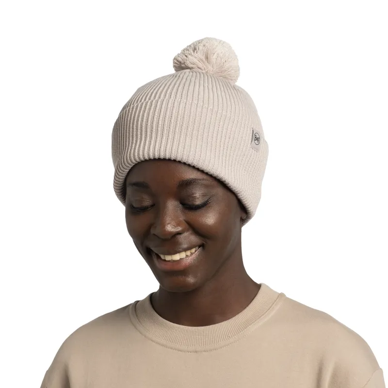 Buff Knitted Beanie Renvi Unisex in Birch Grey-2