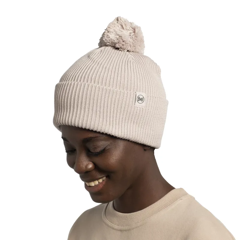 Buff Knitted Beanie Renvi Unisex in Birch Grey-3