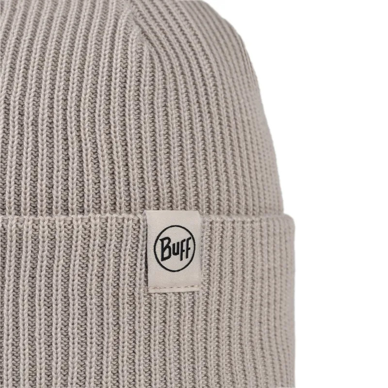 Buff Knitted Beanie Renvi Unisex in Birch Grey-1