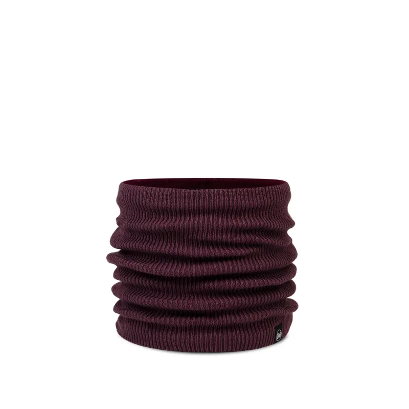Buff Knitted and Fleece Neckwarmer in Renvi Burgundy