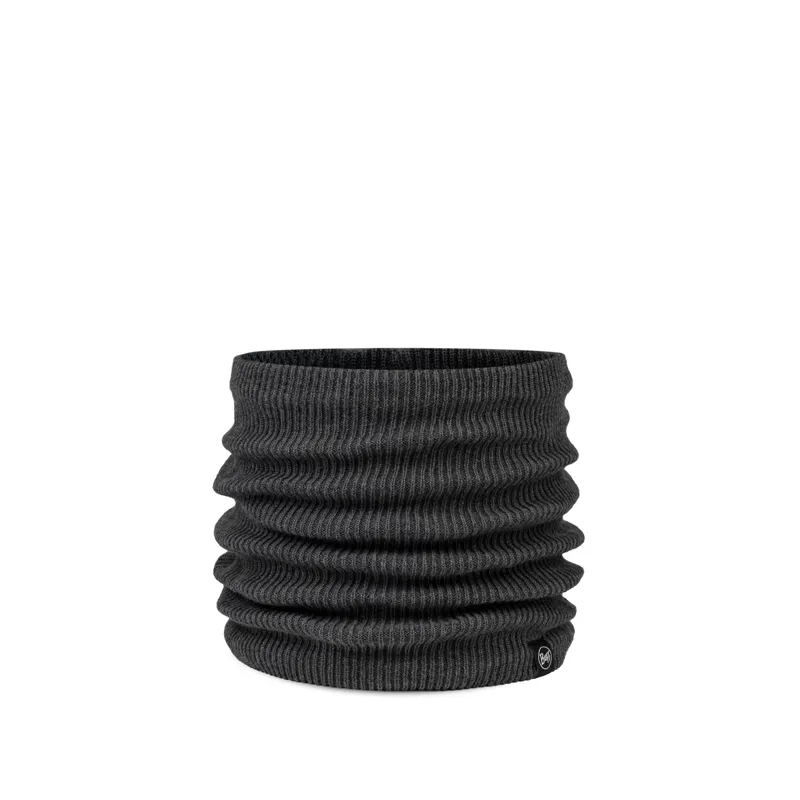 Buff Knitted and Fleece Neckwarmer in Renvi Grey Heather