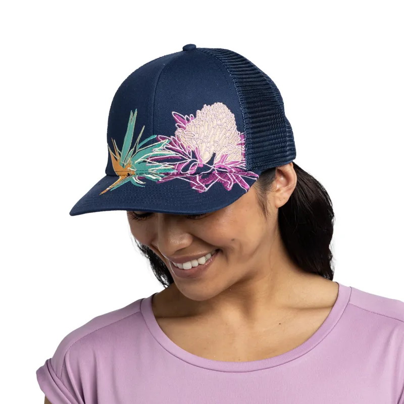 Buff Explore Trucker Cap in Satry Indigo-3