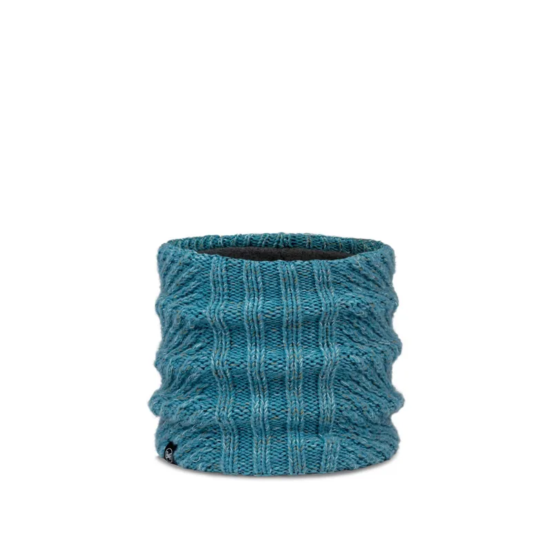 Buff Knitted and Fleece Neckwarmer in Akna Tourmaline