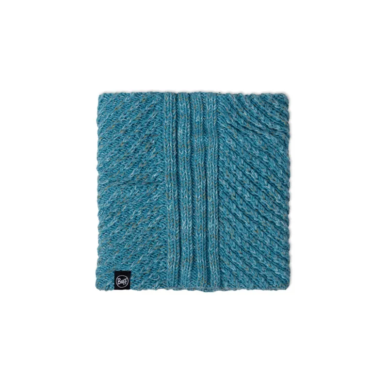 Buff Knitted and Fleece Neckwarmer in Akna Tourmaline-1