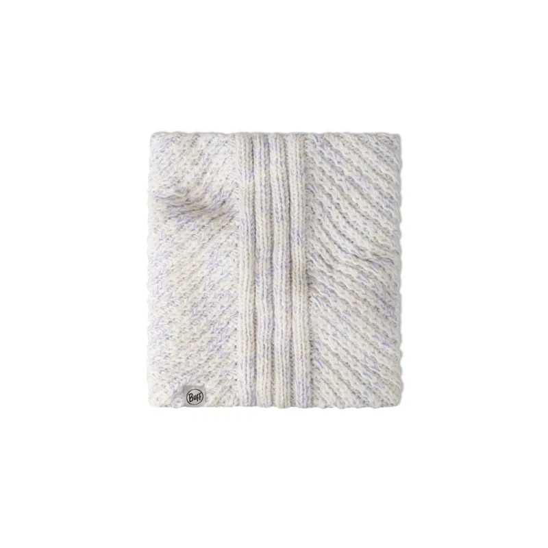 Buff Knitted and Fleece Neckwarmer in Akna Whisper-1