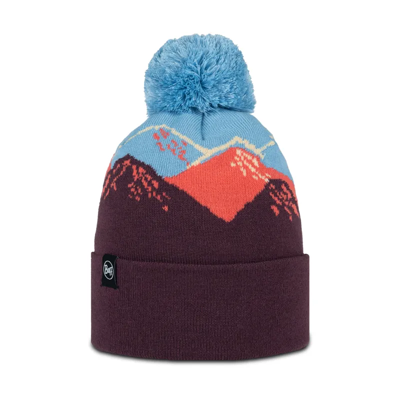 Buff Knitted Hat Unisex in Tatik Burgundy