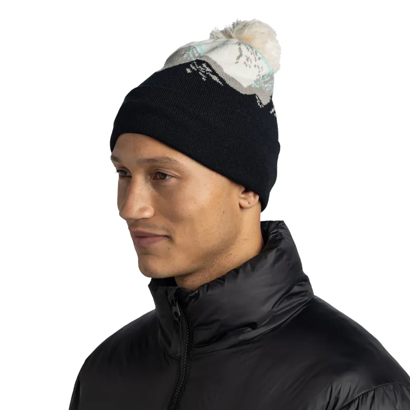 Buff Knitted Hat Unisex in Tatik Black-4