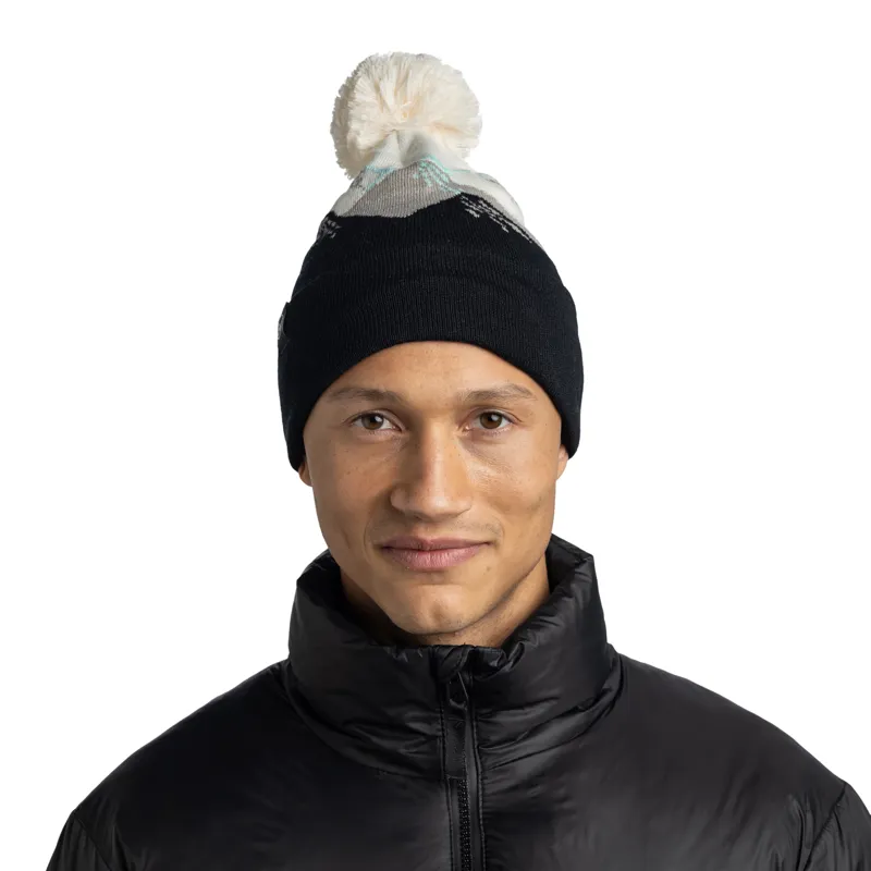 Buff Knitted Hat Unisex in Tatik Black-5