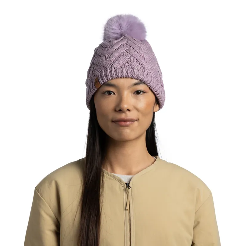 Buff Caryn Knitted and Fleece Band Hat in Lilac Ice-2