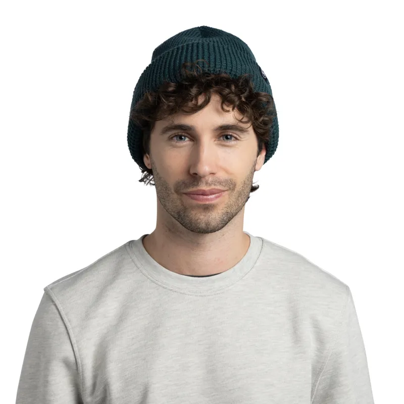 Buff Naro Knitted Hat in Teal-2