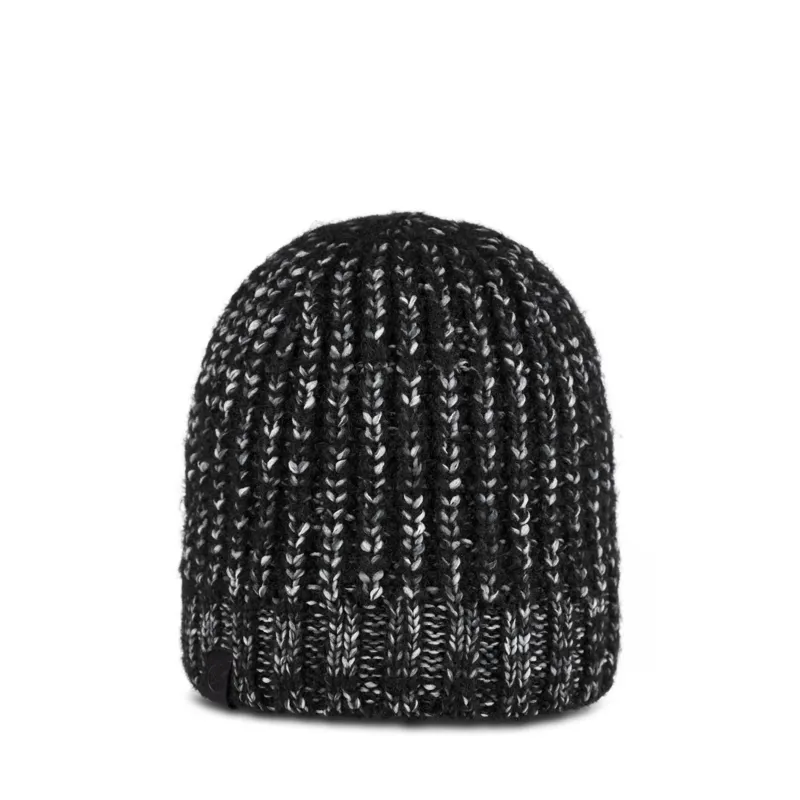 Buff Knitted and Fleece Band Hat in Dalia Black