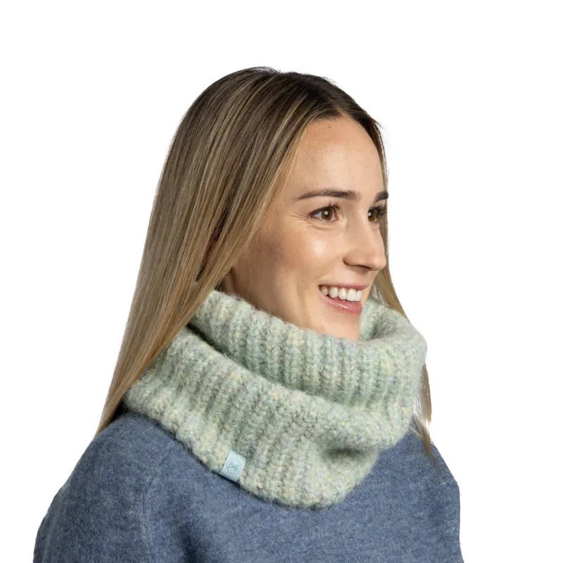 Buff Knitted and Fleece Neckwarmer in Dalia Aqua Haze-3
