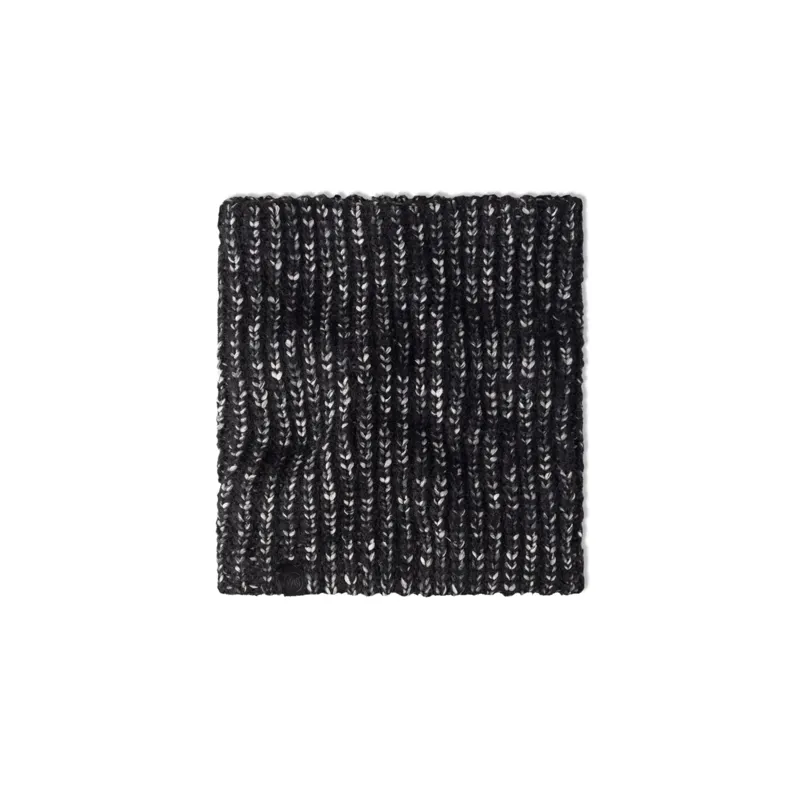 Buff Knitted and Fleece Neckwarmer in Dalia Black-1