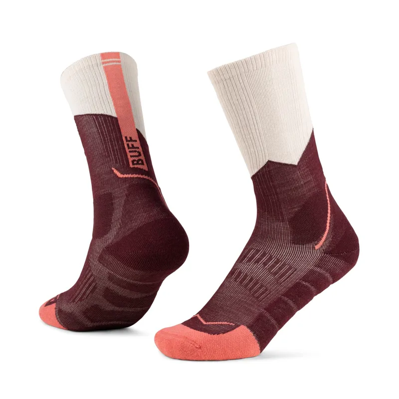 Buff Merino Midweight Crew Socks in Wine