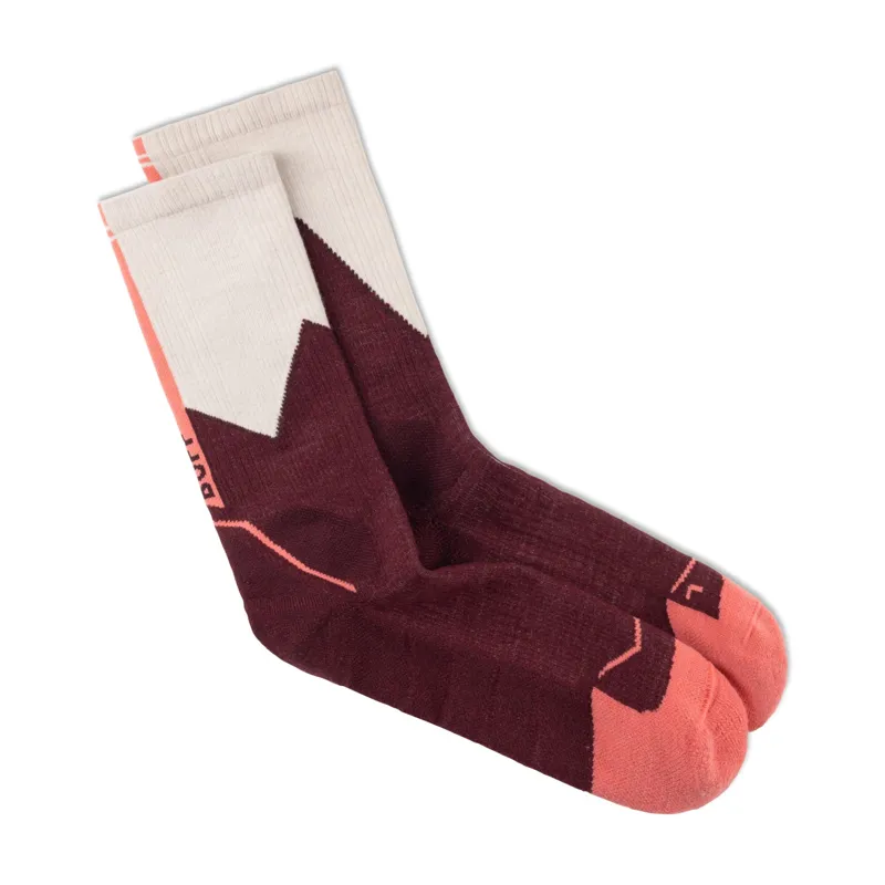 Buff Merino Midweight Crew Socks in Wine-1