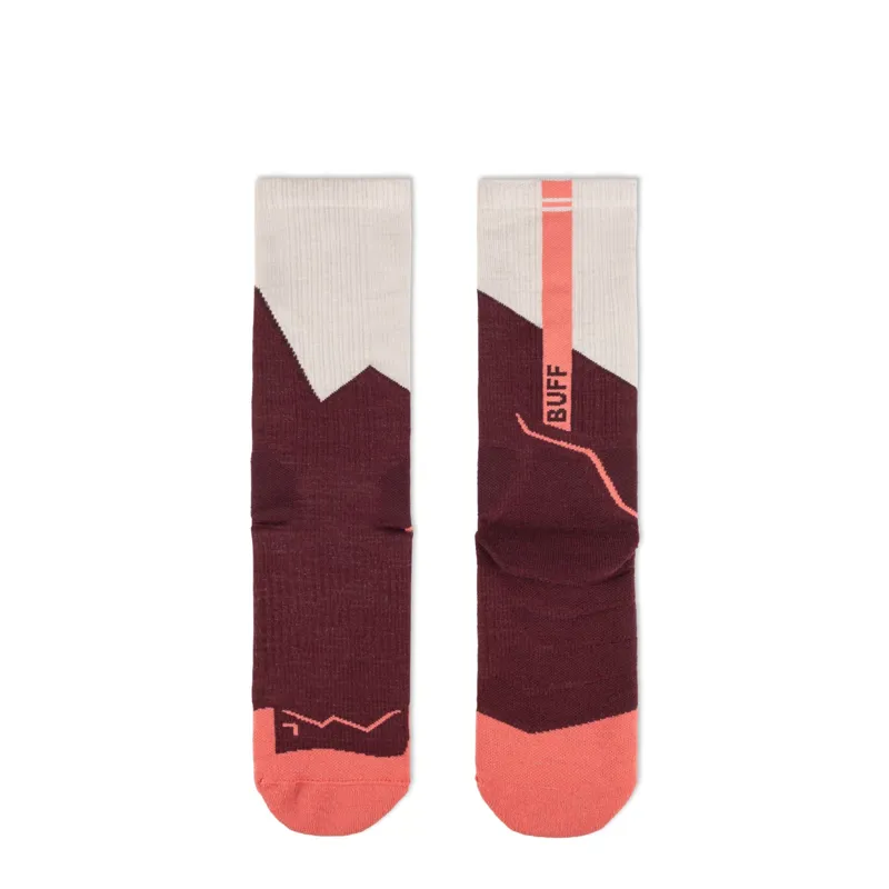 Buff Merino Midweight Crew Socks in Wine-2