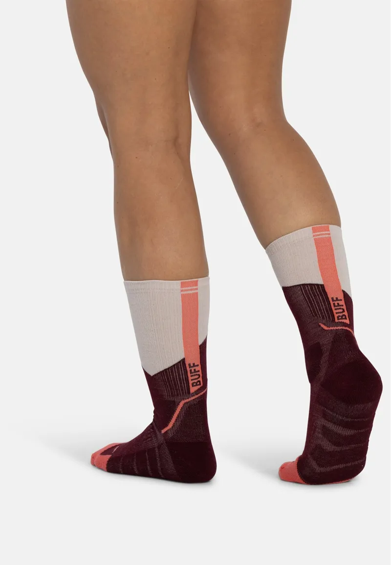 Buff Merino Midweight Crew Socks in Wine-5