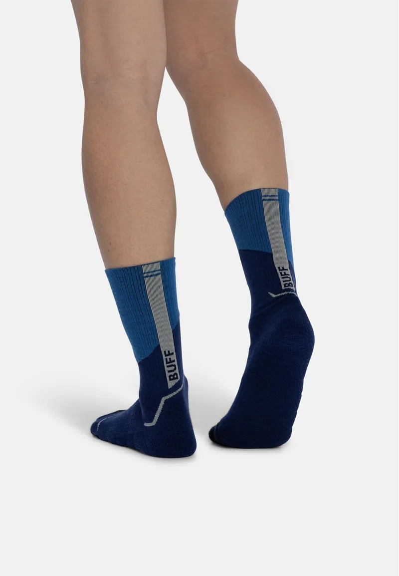 Buff Merino Midweight Crew Socks in Blue-3