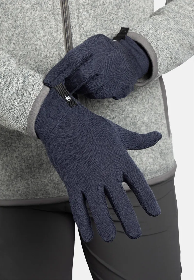 Buff Merino Midweight Gloves in Night Blue-3