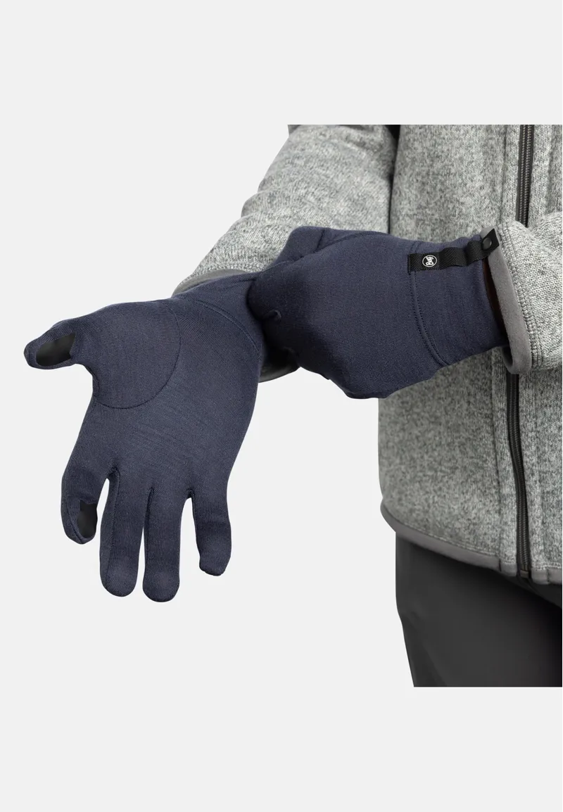 Buff Merino Midweight Gloves in Night Blue-1