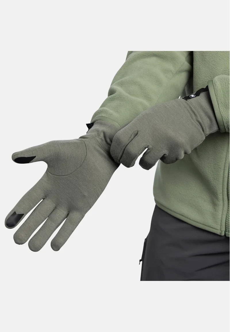Buff Merino Midweight Gloves in Dark Khaki-4