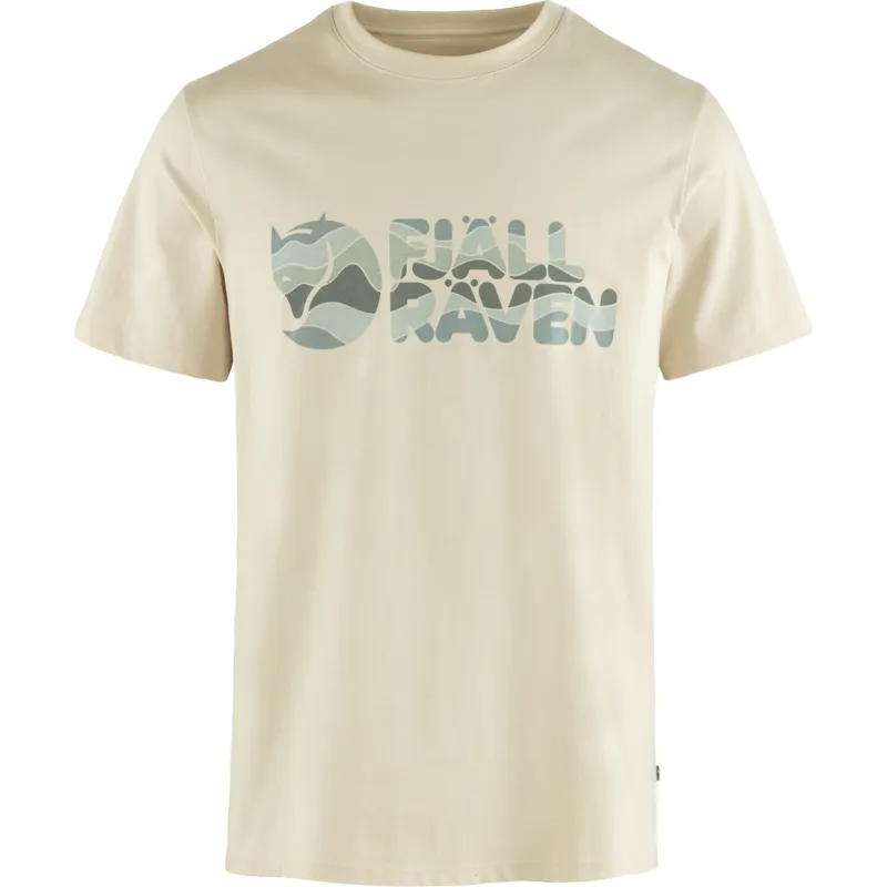 Fjallraven Multicolor Logo T-Shirt Mens in Chalk White