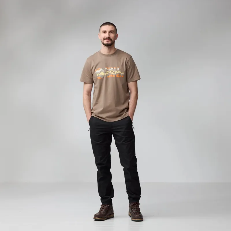 Fjallraven Multicolor Logo T-Shirt Mens in Chalk White-2