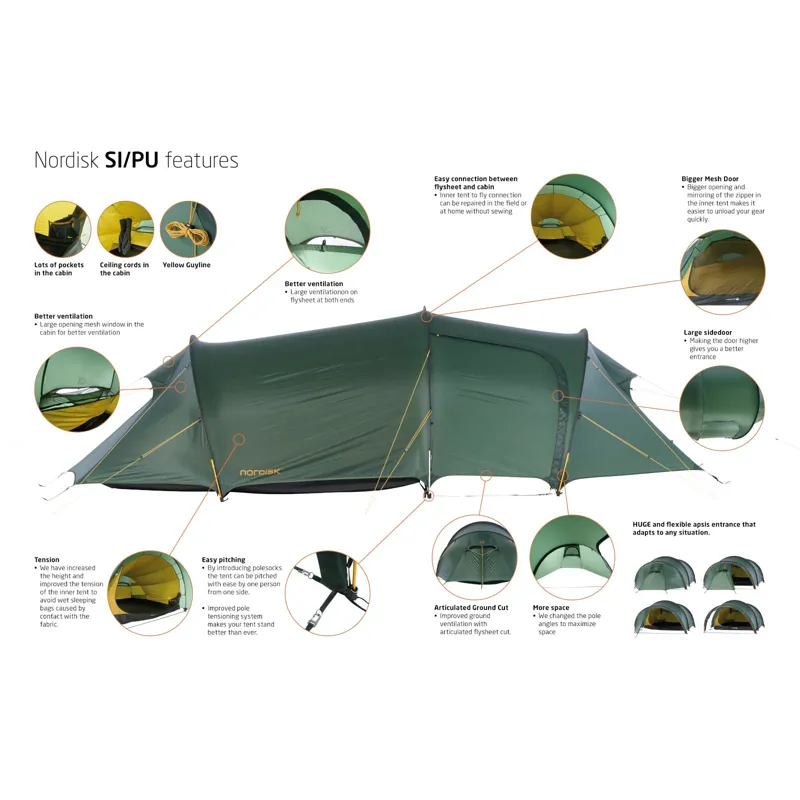 Nordisk Oppland 2 SI 2.0 Tent 2 Person in Deep Forest Green-4
