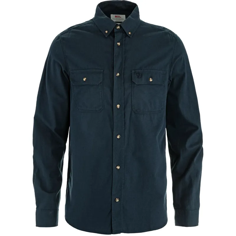 Fjallraven Ovik Lite Flannel Shirt Mens in Dark Navy
