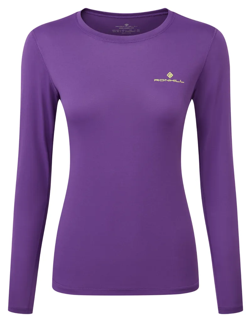 Ronhill Core Long Sleeve Tee Womens in Regal Purple/Acid