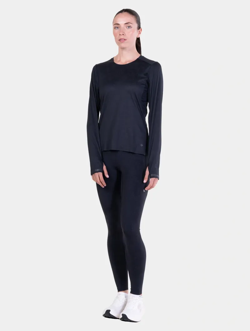 Ronhill Tech Reflect Lux Long Sleeve Tee Womens in Black/Reflect-2