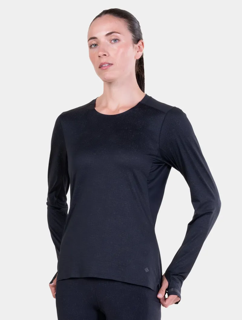 Ronhill Tech Reflect Lux Long Sleeve Tee Womens in Black/Reflect-3