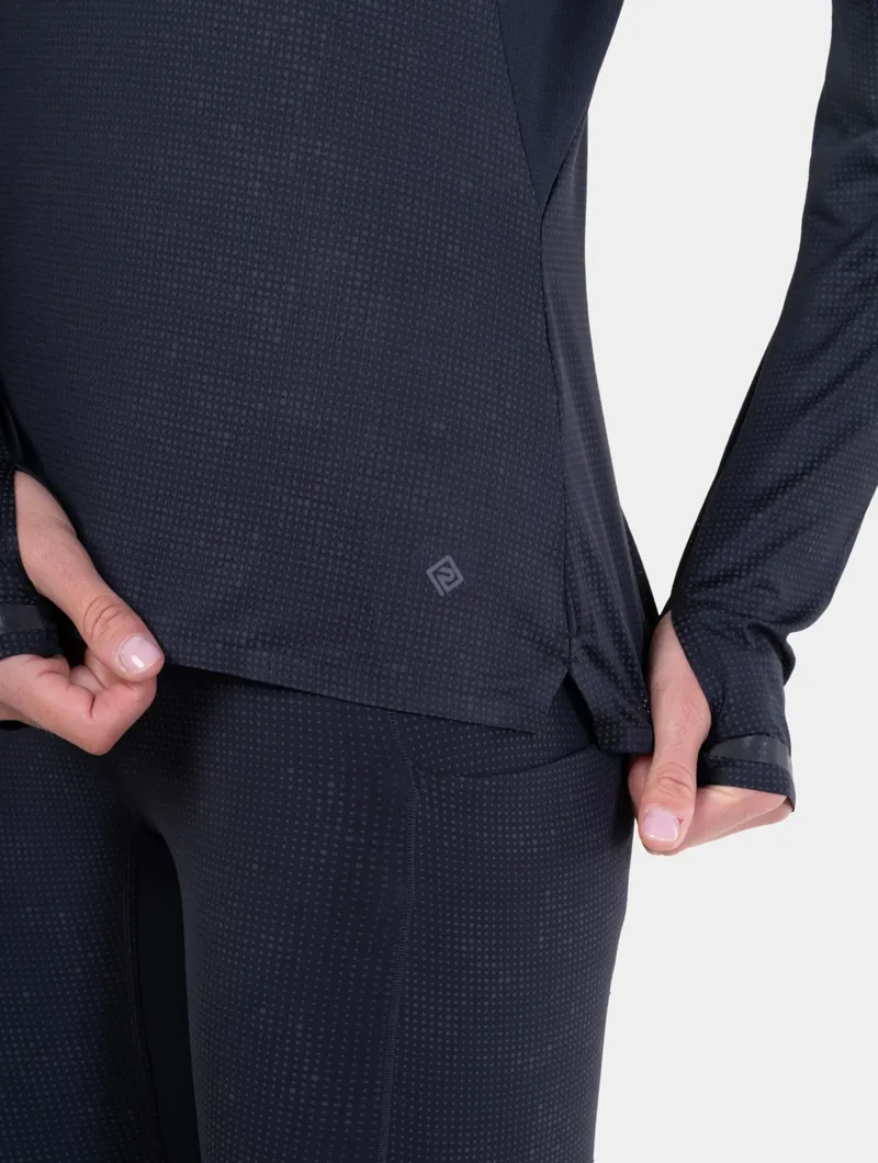 Ronhill Tech Reflect Lux Long Sleeve Tee Womens in Black/Reflect-7