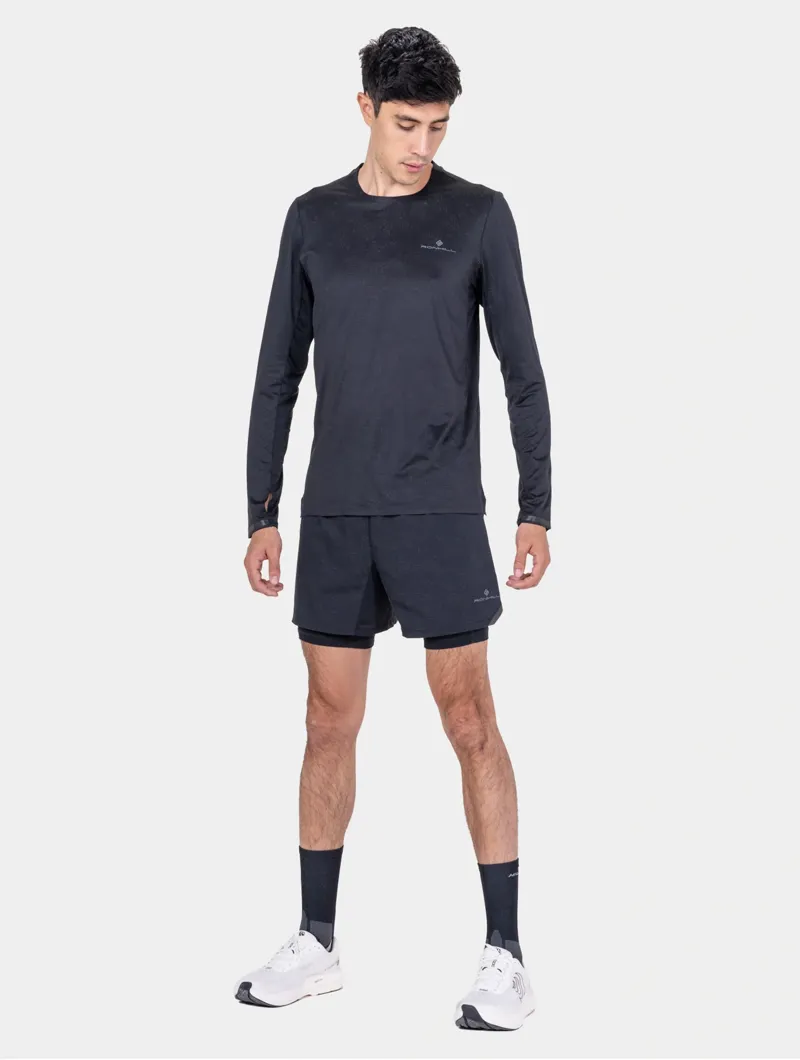 Ronhill Mens Tech Reflect Lux 5 Inch 2 in 1 Shorts in Black/Reflect-6