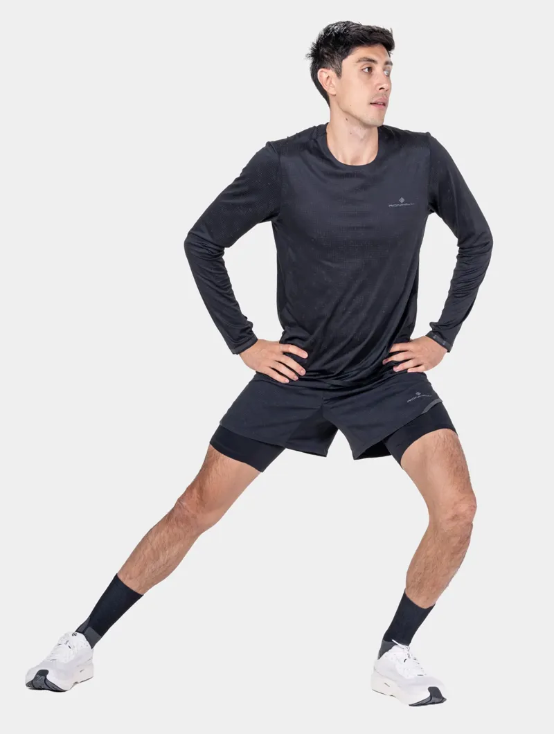 Ronhill Mens Tech Reflect Lux 5 Inch 2 in 1 Shorts in Black/Reflect-7