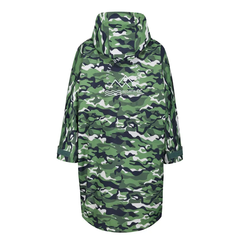 Regatta Junior Waterproof Changing Robe in Cactus Camo/Pink Potion-2
