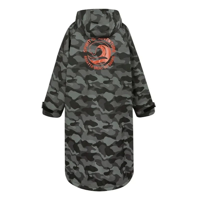 Regatta Waterproof Changing Robe Unisex in Grey/Black Camo-1