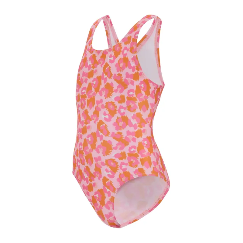 Regatta Katrisse Swimming Costume Kids in Orange Peel Leopard-2