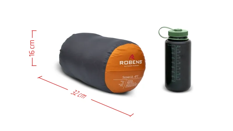 Robens Scoria UL -6C Regular Sleeping Bag in Orange-9