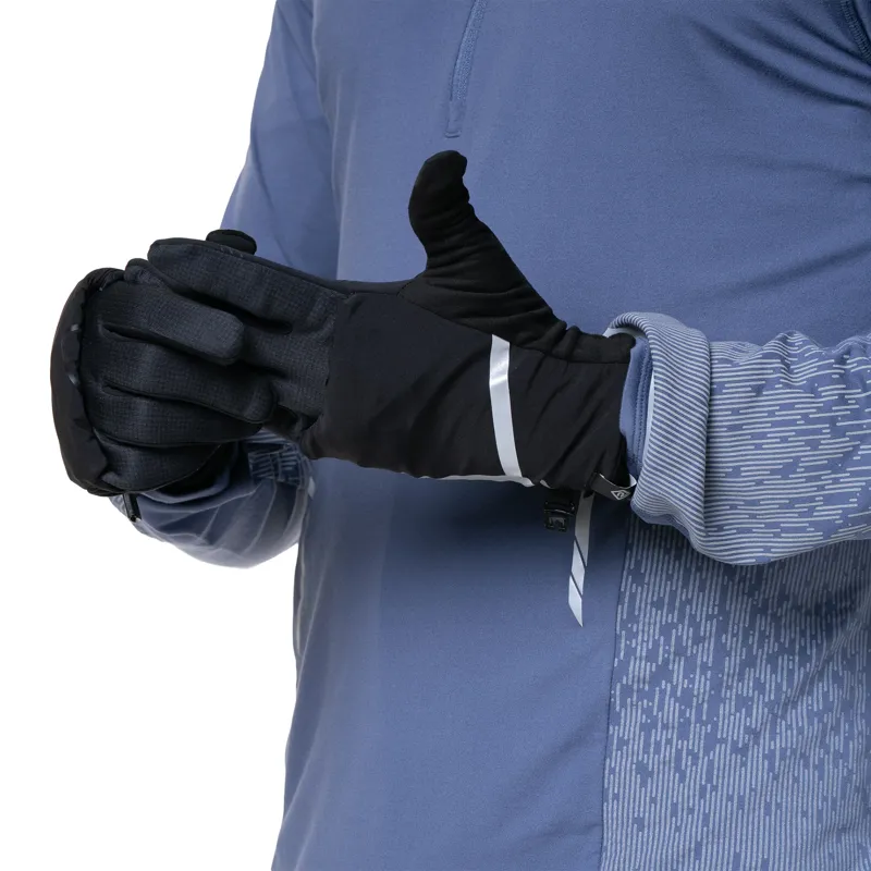 Ronhill Wind Block Convertible Glove in All Black-2