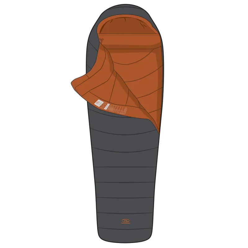 Highlander Rayet 450 Sleeping Bag in Dark Grey-1