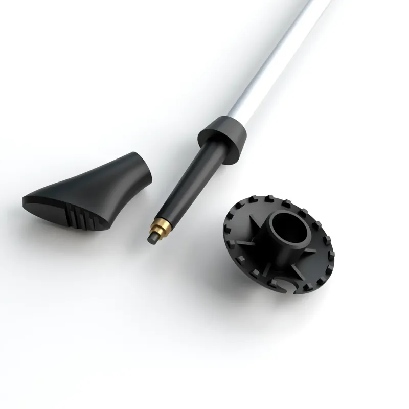 Silva Rubber Paws Walking Poles in Black-2