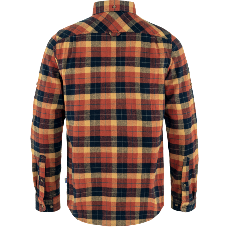 Fjallraven Singi Heavy Flannel Shirt Mens in Autumn Leaf/Dark Navy-1