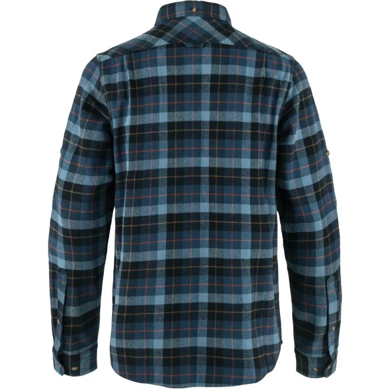 Fjallraven Singi Heavy Flannel Shirt Mens in Dark Navy Indigo Blue